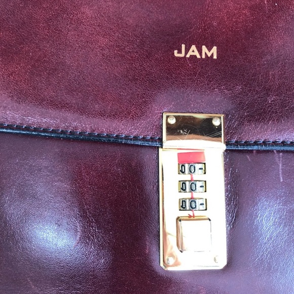 Vintage/Crafted in USA Yamani Genuine Leather Men's Purse/Briefcase Burgundy - Picture 14 of 16